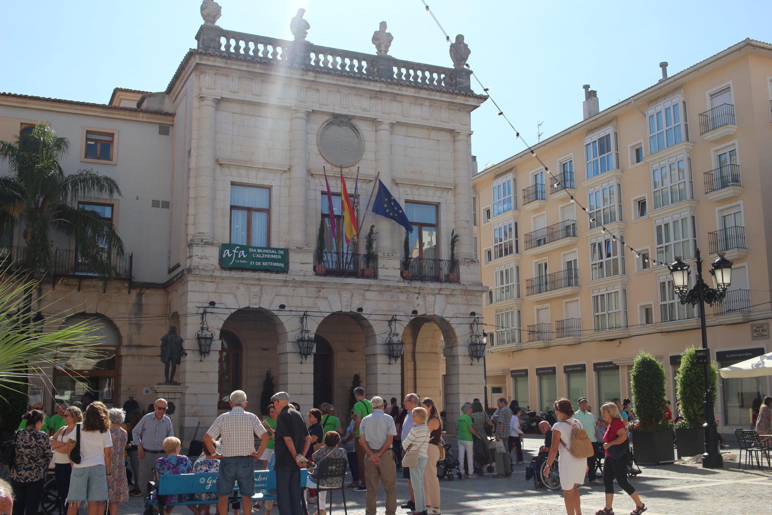 People standing at Placa Major