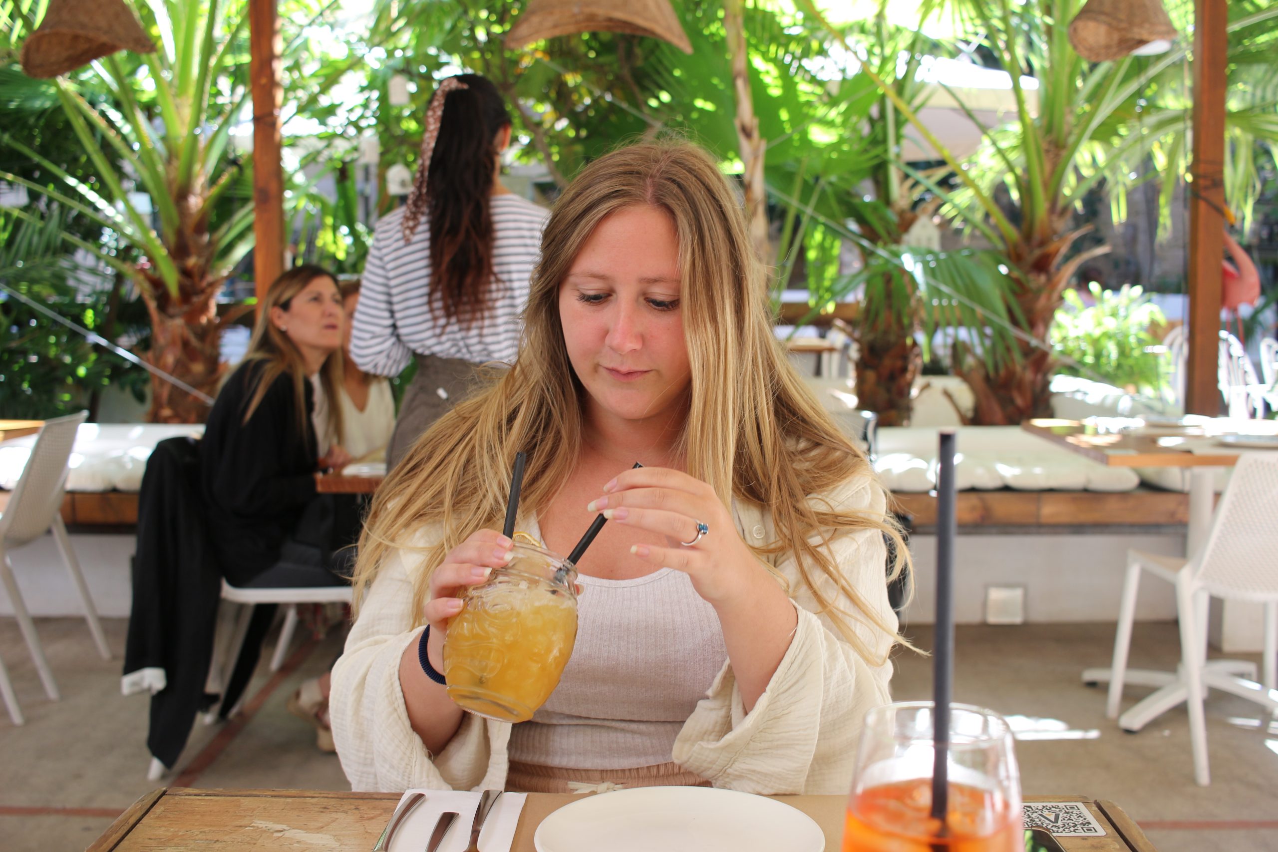 girl at restaurant at Hotel Lindala